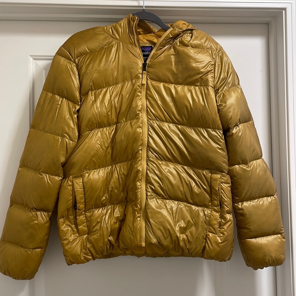 Patagonia down jacket Gold Puffy Coat Puffer with Hood